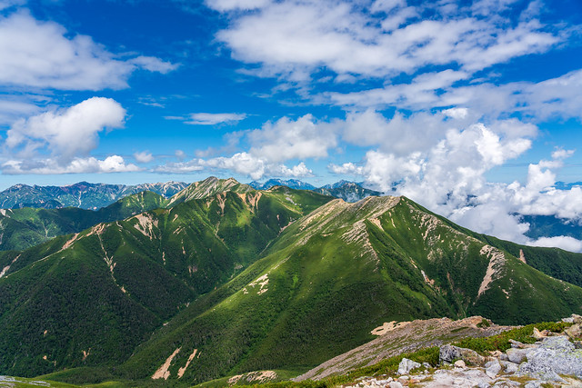 大天井岳、立山・剱、針ノ木岳@常念岳
