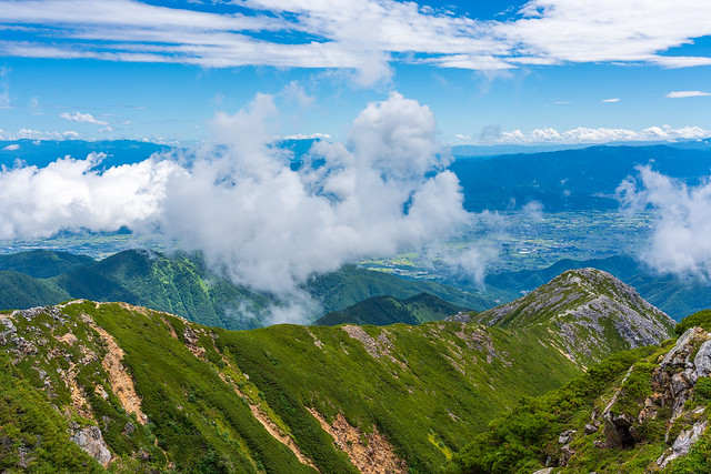 右下に前常念岳@常念岳