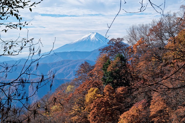 七ッ石小屋直下から仰ぐ富士山