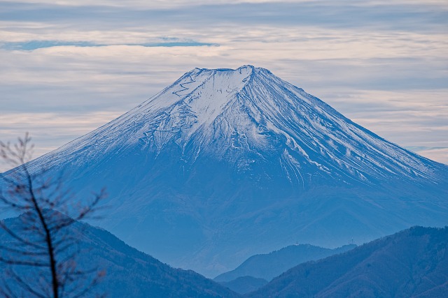 富士山をクローズアップ＠五十人平野営場付近