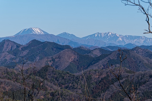 日光男体山と女峰山＠三床山