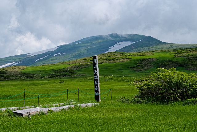 弥陀ヶ原湿原から眺める月山
