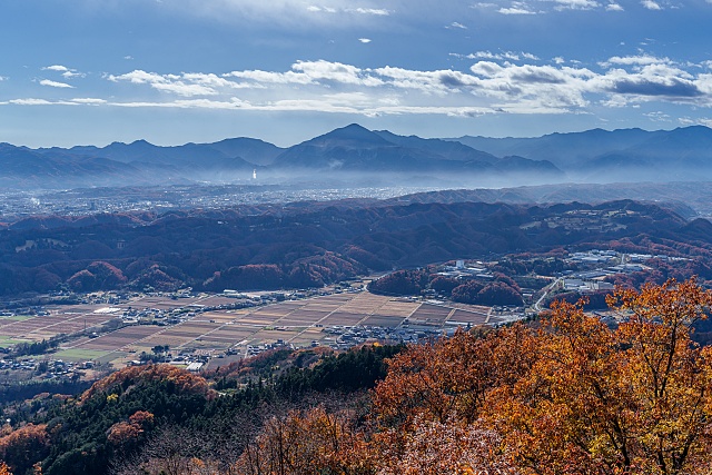 秩父盆地と武甲山を展望@破風山