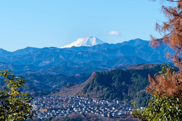 富士山と我街＠日和田山直下